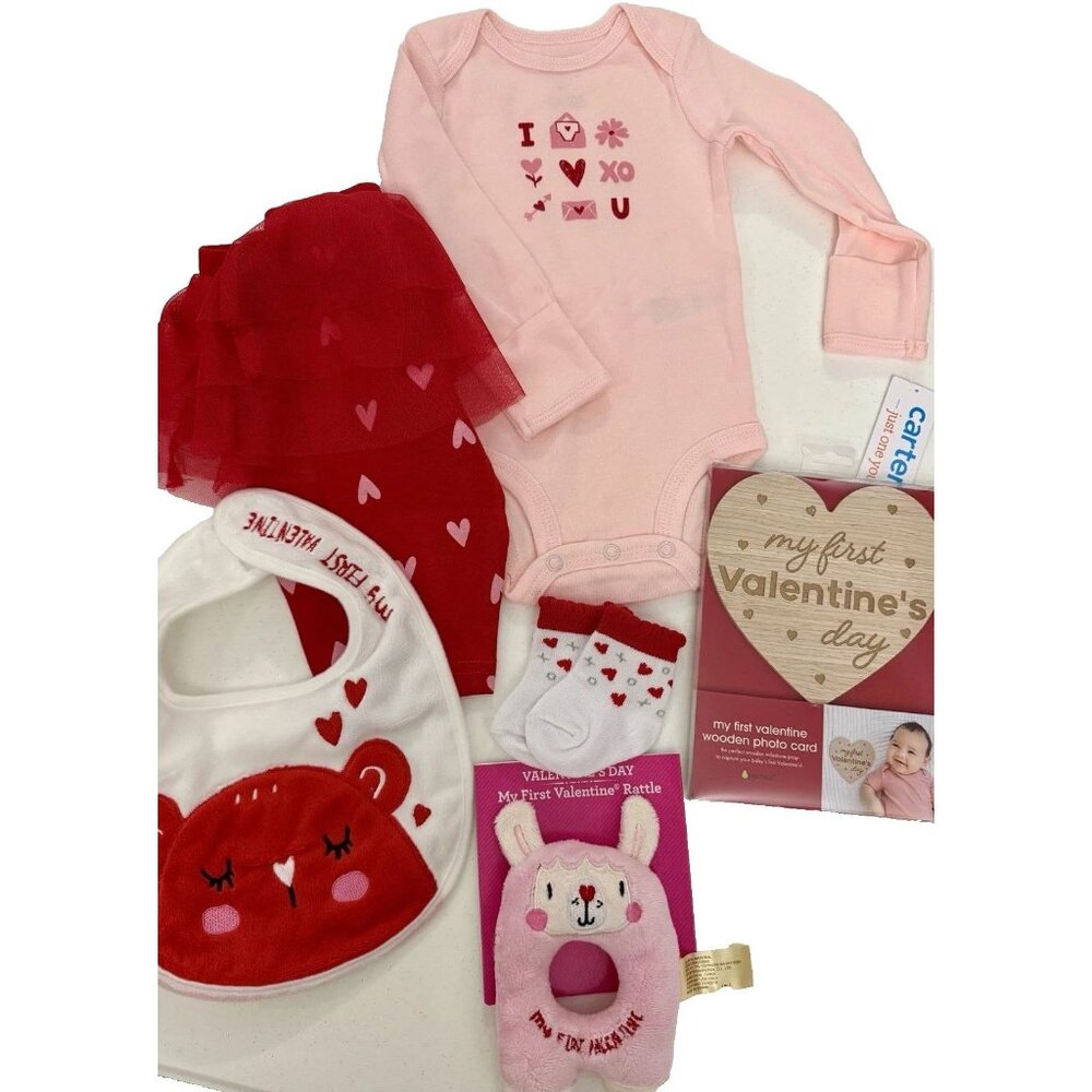Carter's Outfit 1st Valentine's Day 5 Piece Set For BABY GIRL SIZE 3 MONTHS NEW